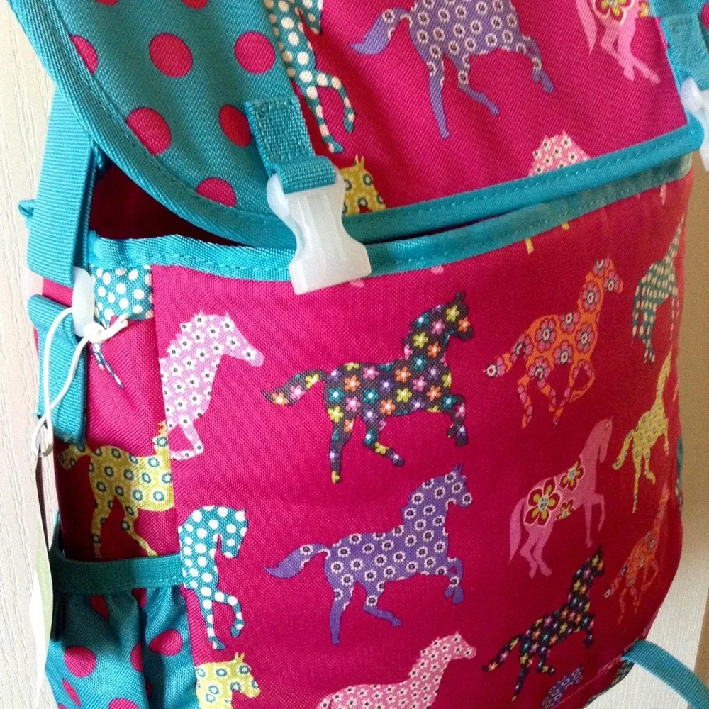 NWT Garnet Hill Kids Messenger Bag with Pony Print - Picture 4 of 8